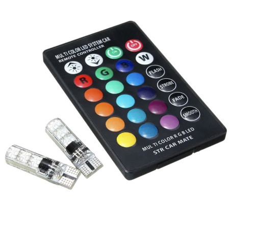 Лампи автомобільні з пультом ду 6 smd 5050 16 кольорів 5w (LT-10)