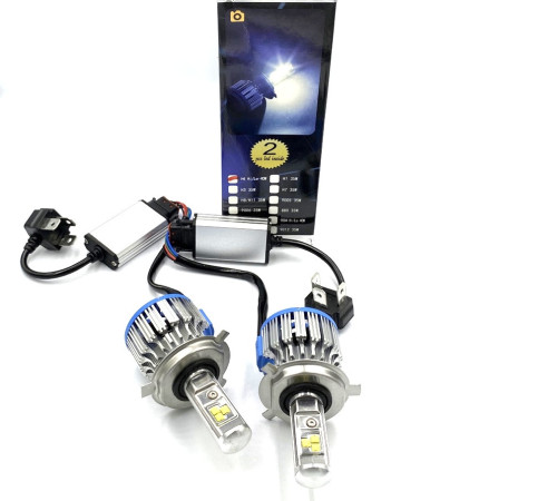 Комплект LED ламп TurboLed T1 H4 6000K 50W 12 24v CanBus з активним охолодженням (T1H4)