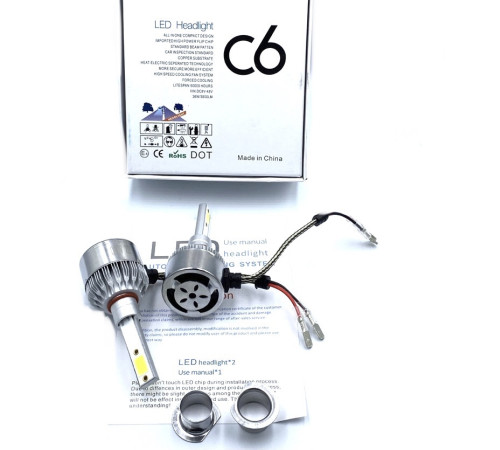 Комплект автомобільних LED ламп C6 H1 12v 24v 6500K (5537)