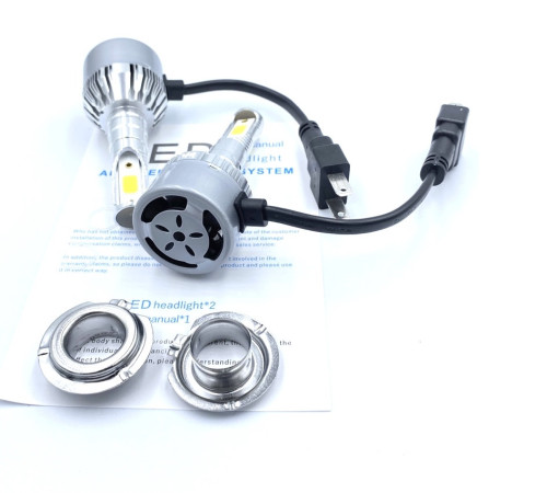 Комплект LED ламп COB C6 H7 головного світла з вентилятором дальнє світло 12v 6000K 36W HeadLight (C6 H7)